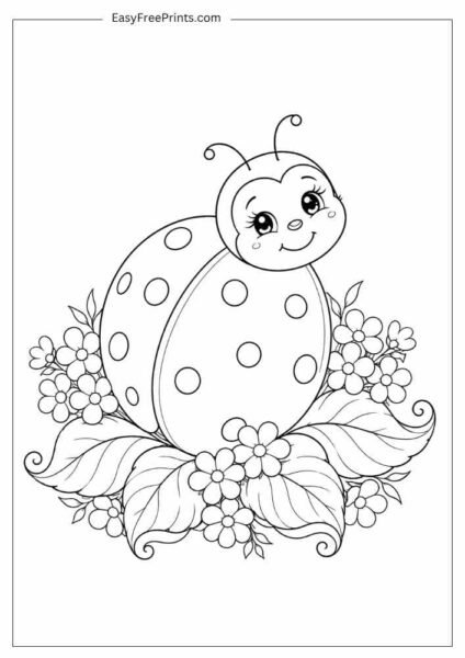 44+ Easy Ladybug Coloring Sheets for Preschool & Kids