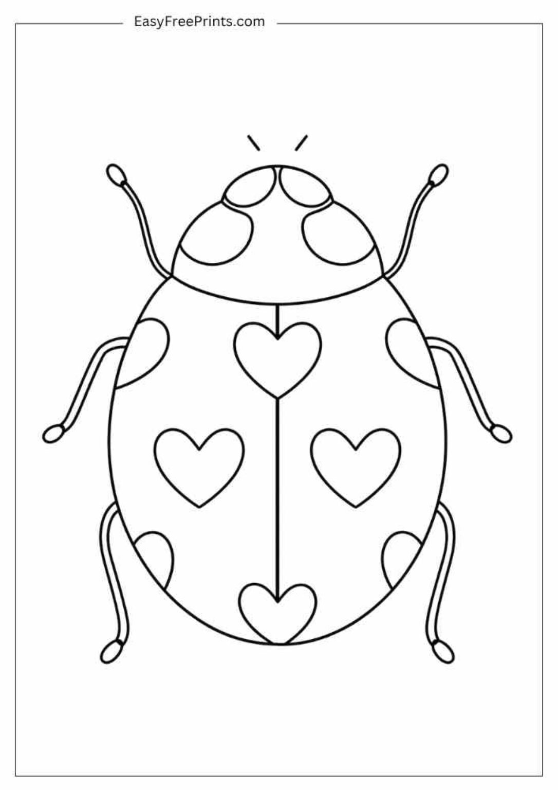 44+ Easy Ladybug Coloring Sheets for Preschool & Kids