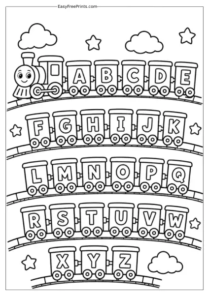 ABC Train Coloring Page