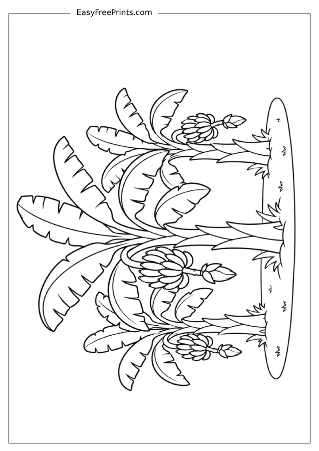 Banana Tree Garden Coloring Page