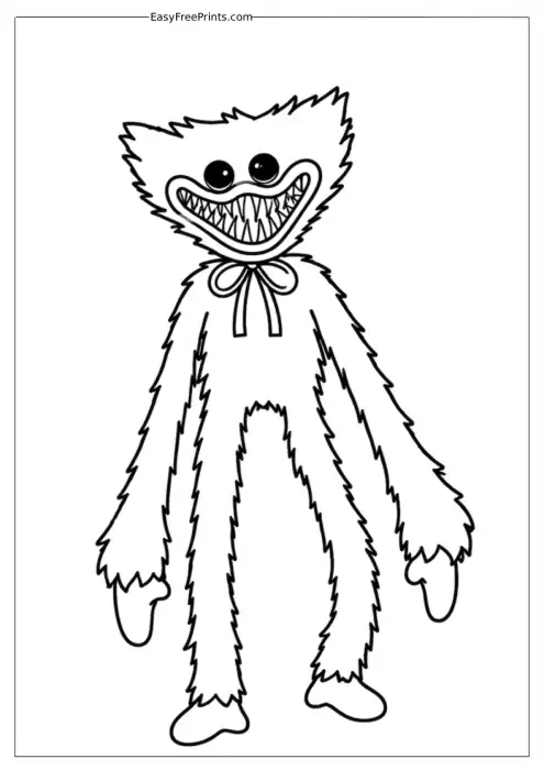 Classic Huggy Wuggy Coloring Page