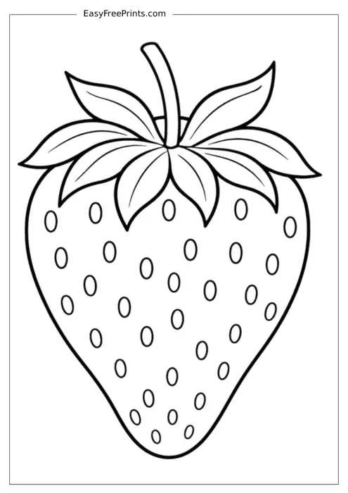 Classic Strawberry Coloring Page