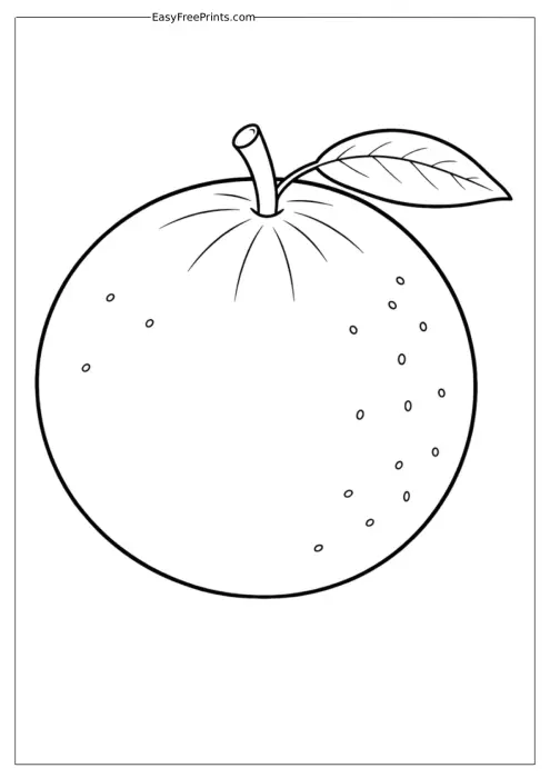 Easy Orange Outline Coloring Page
