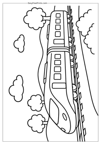 High-Speed Train Coloring Page