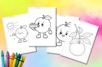 Cute Orange Coloring Pages for Kids