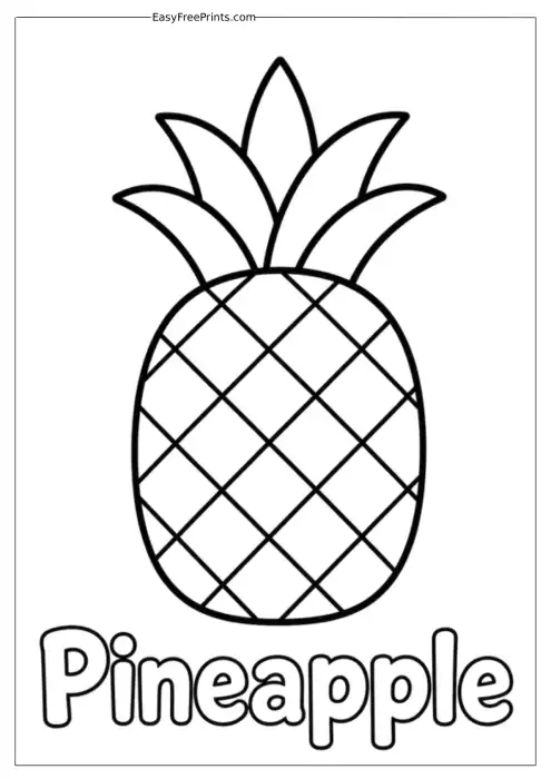 Pineapple Word Coloring Page
