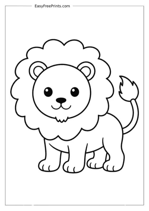 Simple Lion Coloring Page