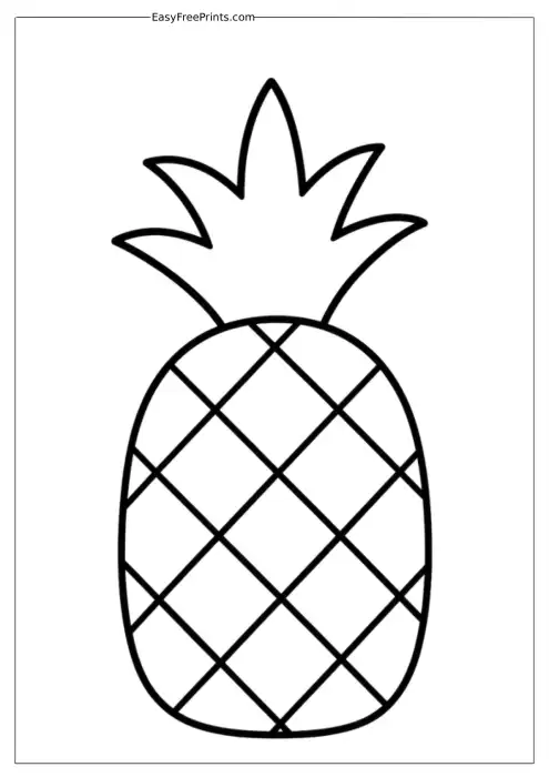 Simple Pineapple Outline Coloring Page
