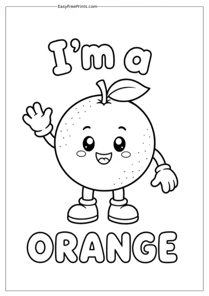 Waving Orange Coloring Page