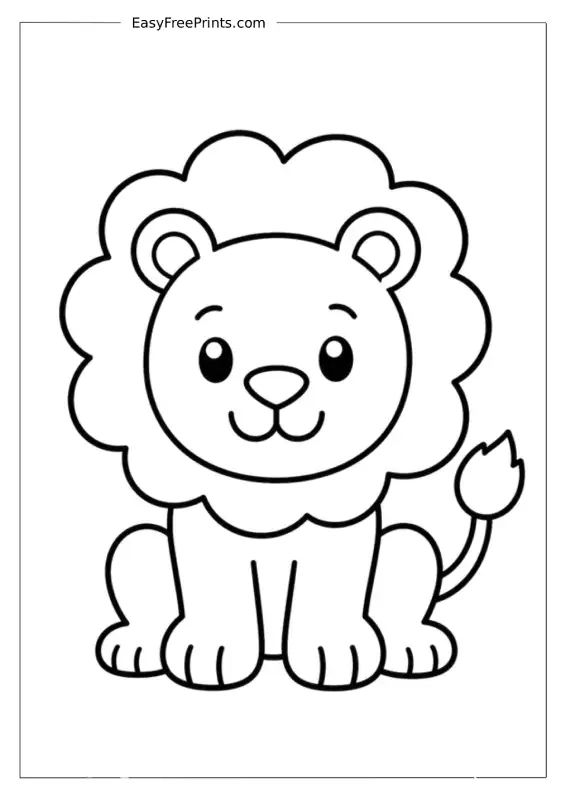 Cute Lion Coloring Page