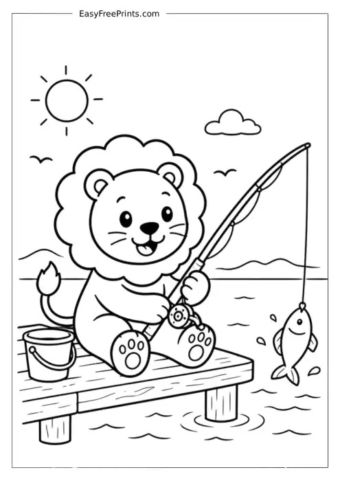 Lion Fishing Coloring Page
