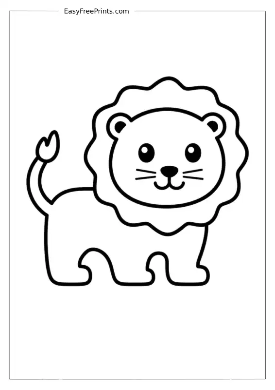 Simple Lion Coloring Page