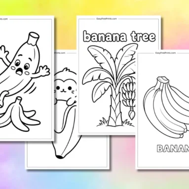 Printable Banana Coloring Pages