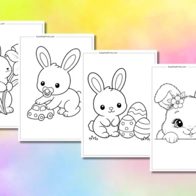 Bunny Coloring Pages (Printable PDFs)