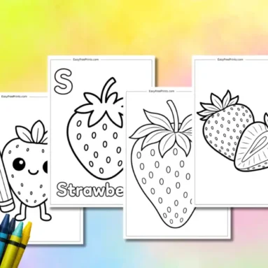 Free Strawberry Coloring Pages