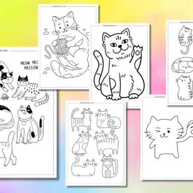 Cat Coloring Pages (Free Printable!)