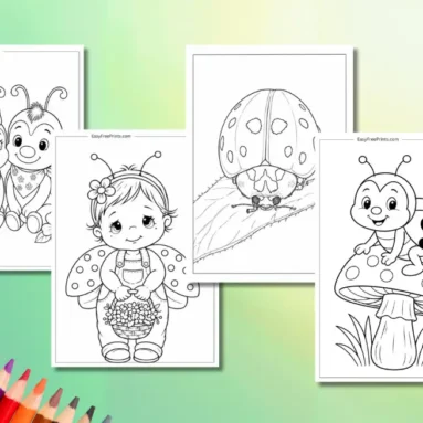 44+ Easy Ladybug Coloring Sheets for Preschool & Kids